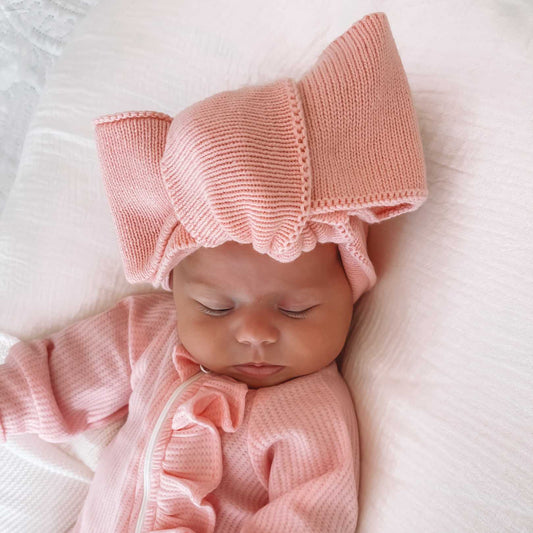 Pink Petel Knitted Bow